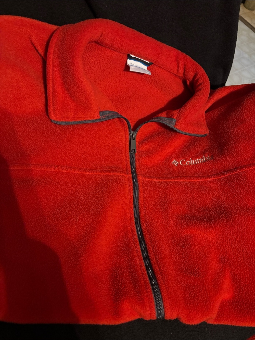 Columbia red fleece zipper jacket xl tall